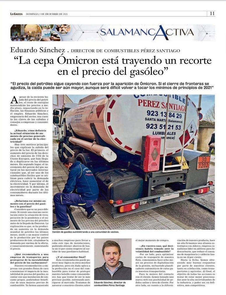 La gaceta gasóleo Pérez Santiago